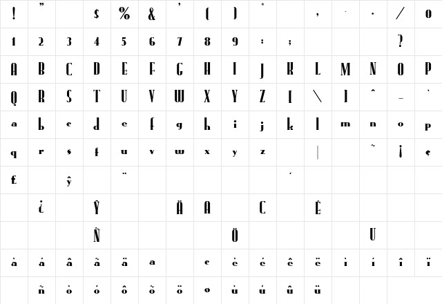 FudRuck Regular Character Map FudRuck Regular Character Map