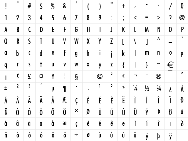 Fuji Normal Character Map Fuji Normal Character Map