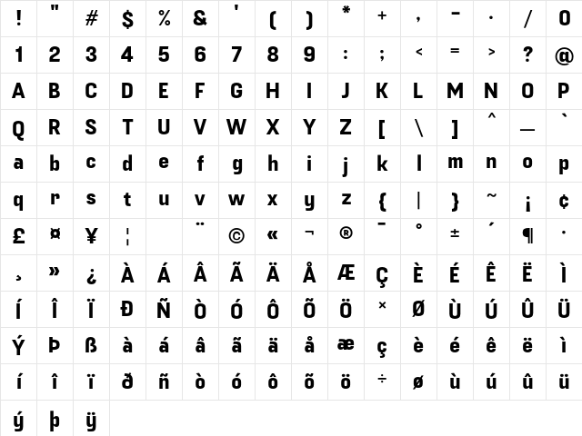 Fuji Medium Regular Character Map Fuji Medium Regular Character Map