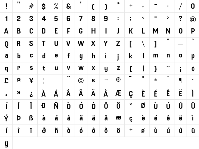 Fuji Regular Character Map Fuji Regular Character Map