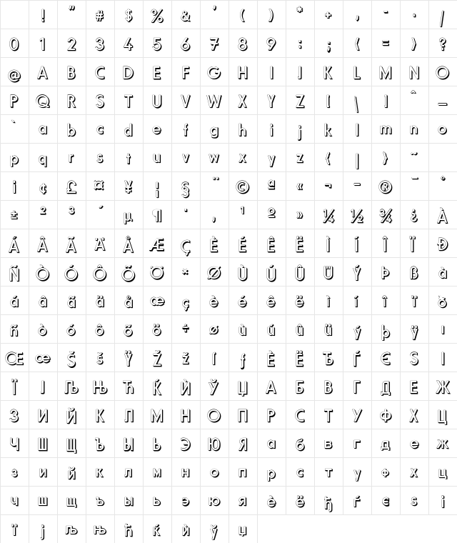 Fundamental 3D Brigade Regular Character Map Fundamental 3D Brigade Regular Character Map