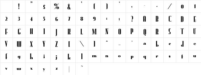 FundRunk Regular Character Map FundRunk Regular Character Map