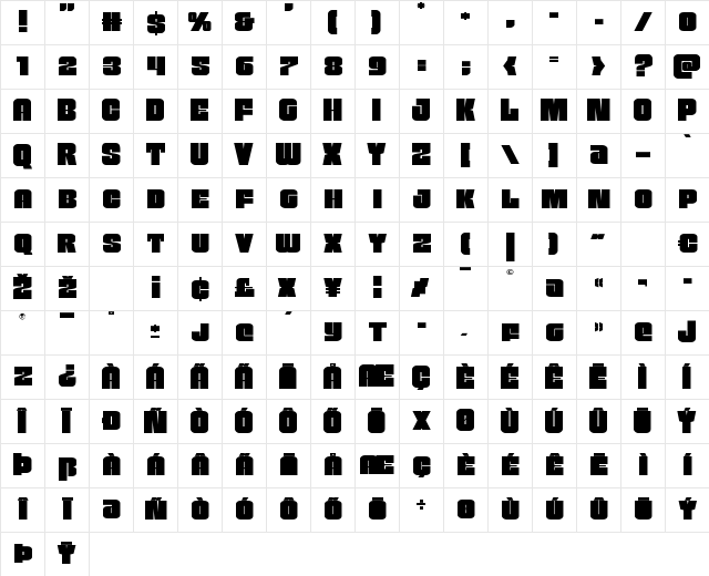 Funk Machine Expanded Expanded Character Map