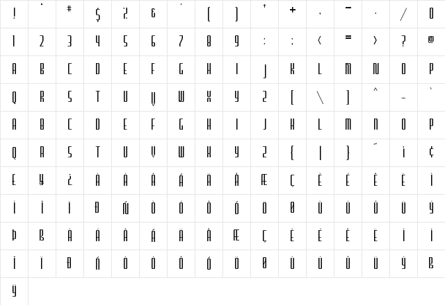 Furgatorio Sans Regular Character Map Furgatorio Sans Regular Character Map