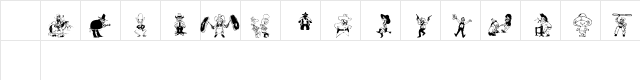 KR Wild West Regular Character Map