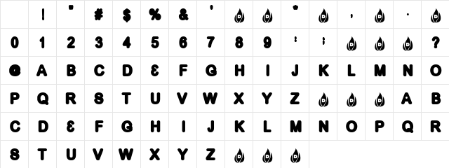 Metal Guru Regular Character Map