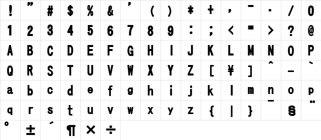 Fx￿S￿V￿b￿N￿￿H Regular Character Map