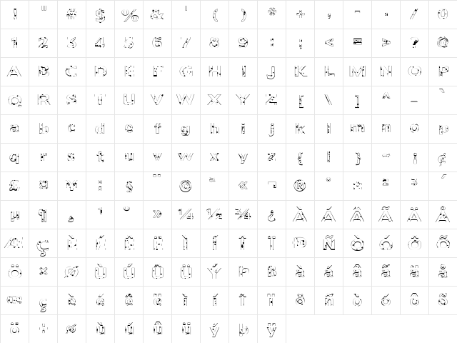 FZ BASIC 55 SPOTTED Normal Character Map