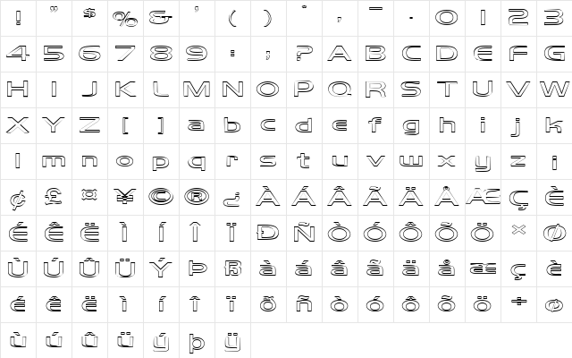 FZ BASIC 8 HOLLOW EX Normal Character Map