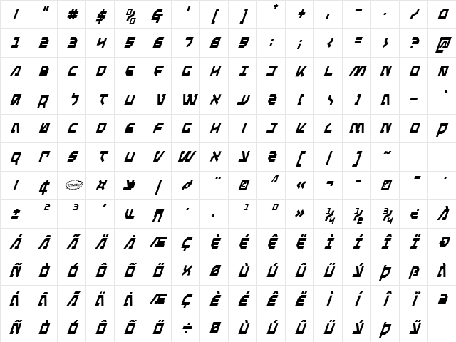 Metal Storm Condensed Italic Condensed Italic Character Map Metal Storm Condensed Italic Condensed Italic Character Map
