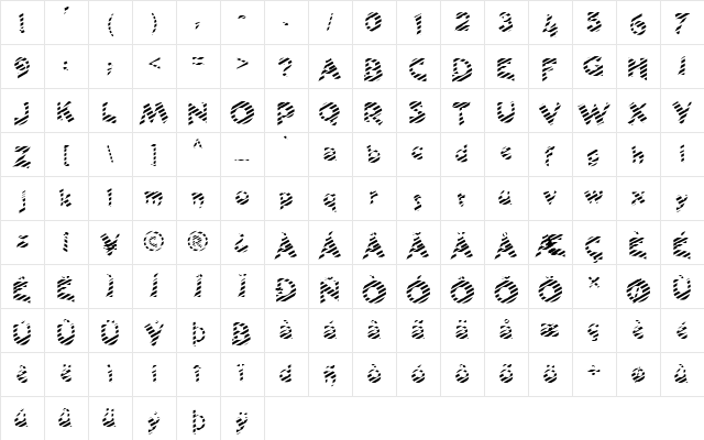 FZ JAZZY 11 STRIPED Normal Character Map