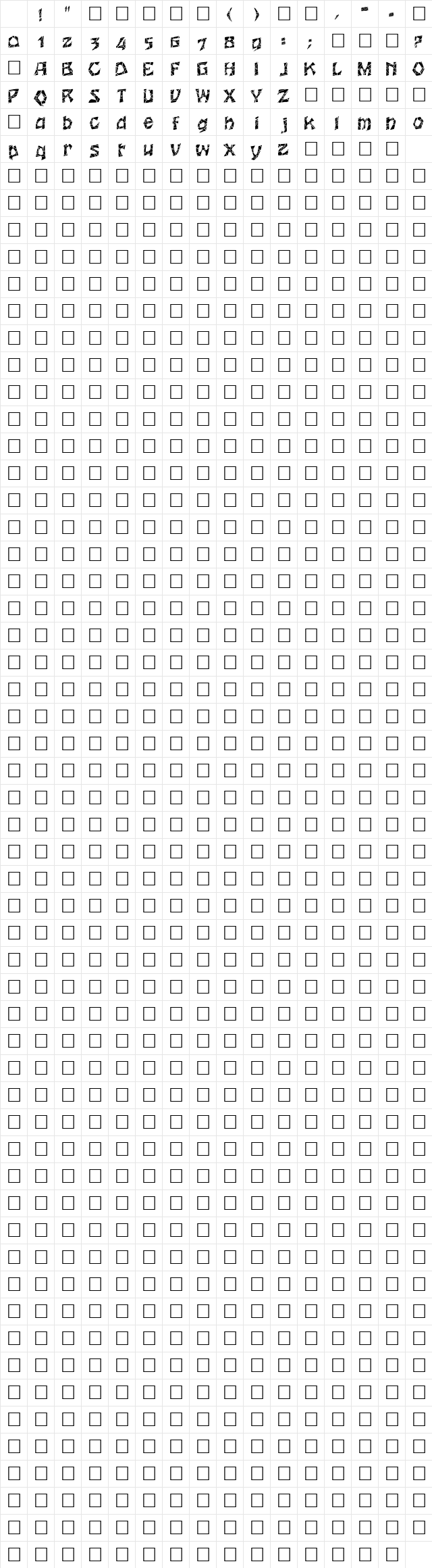 FZ JAZZY 12 CRACKED Normal Character Map FZ JAZZY 12 CRACKED Normal Character Map