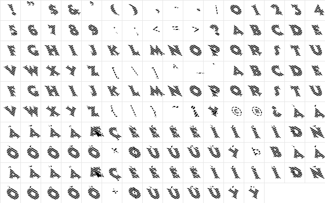 FZ JAZZY 13 STRIPED LEFTY Normal Character Map FZ JAZZY 13 STRIPED LEFTY Normal Character Map
