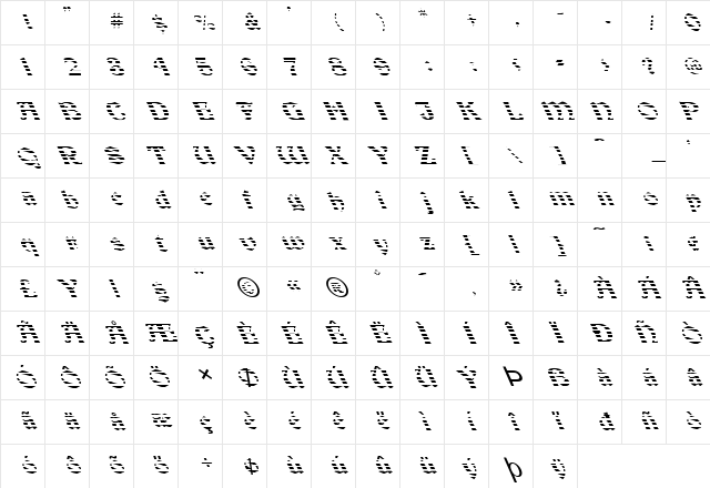 FZ JAZZY 19 STRIPED LEFTY Normal Character Map FZ JAZZY 19 STRIPED LEFTY Normal Character Map