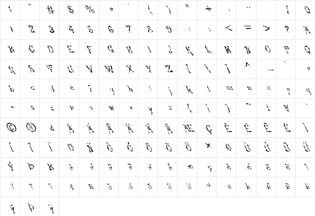 FZ JAZZY 21 HOLEY LEFTY Normal Character Map FZ JAZZY 21 HOLEY LEFTY Normal Character Map