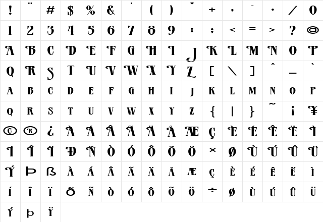 FZ JAZZY 23 EX Normal Character Map