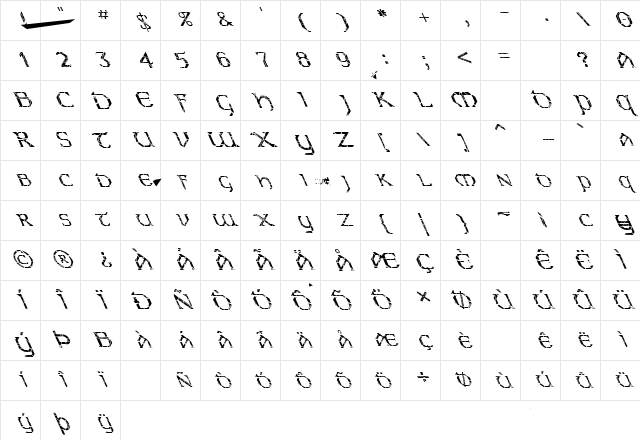 FZ JAZZY 31 CRACKED LEFTY Normal Character Map