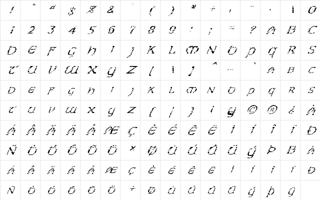 FZ JAZZY 31 HOLEY ITALIC Normal Character Map FZ JAZZY 31 HOLEY ITALIC Normal Character Map