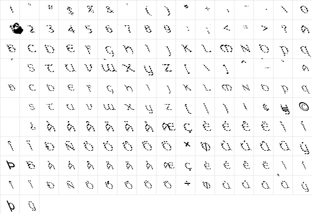 FZ JAZZY 31 STRIPED LEFTY Normal Character Map