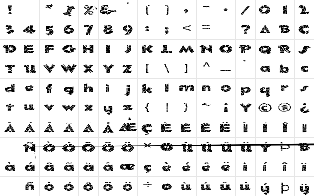 FZ JAZZY 32 CRACKED EX Normal Character Map