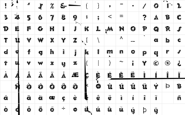 FZ JAZZY 32 CRACKED Normal Character Map