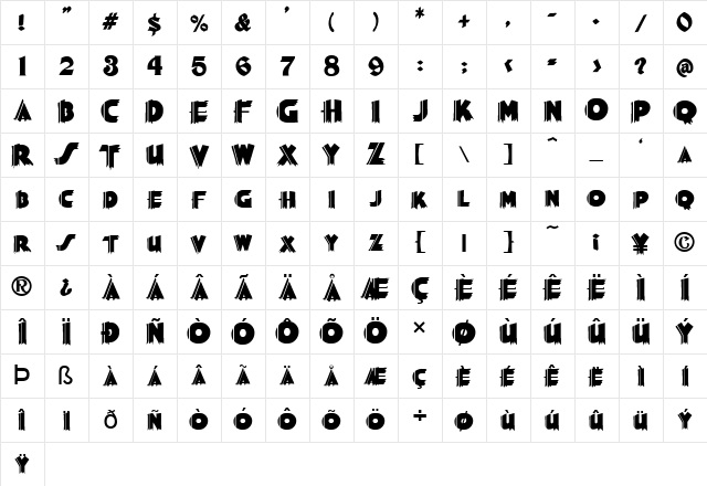 FZ JAZZY 56 Normal Character Map