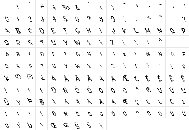FZ JAZZY 8 CRACKED  LEFTY Normal Character Map