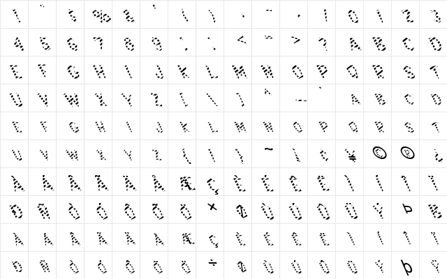 FZ JAZZY 8 STRIPED LEFTY Normal Character Map