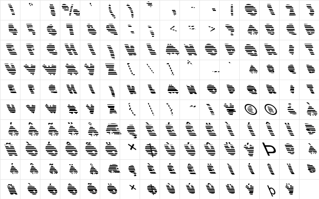 FZ JAZZY 9 STRIPED LEFTY Normal Character Map FZ JAZZY 9 STRIPED LEFTY Normal Character Map