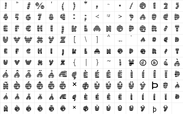 FZ JAZZY 9 STRIPED Normal Character Map
