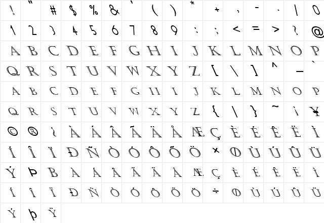 FZ OUTLINE 4 LEFTY Normal Character Map FZ OUTLINE 4 LEFTY Normal Character Map