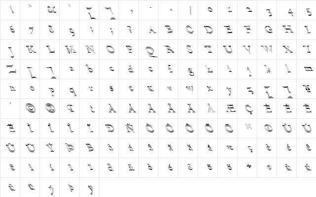 FZ ROMAN 17 HOLLOW LEFTY Normal Character Map