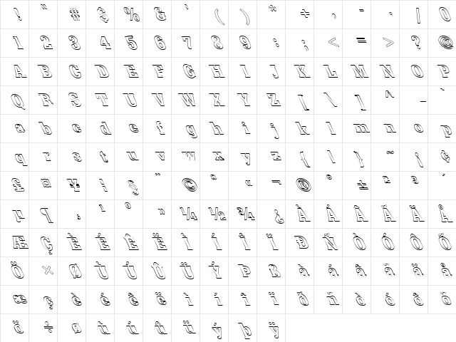 FZ ROMAN 36 HOLLOW LEFTY Normal Character Map FZ ROMAN 36 HOLLOW LEFTY Normal Character Map