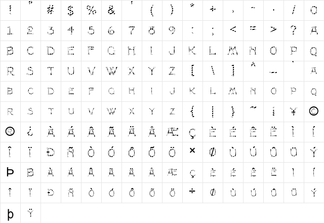 FZ UNIQUE 8 STRIPED Normal Character Map