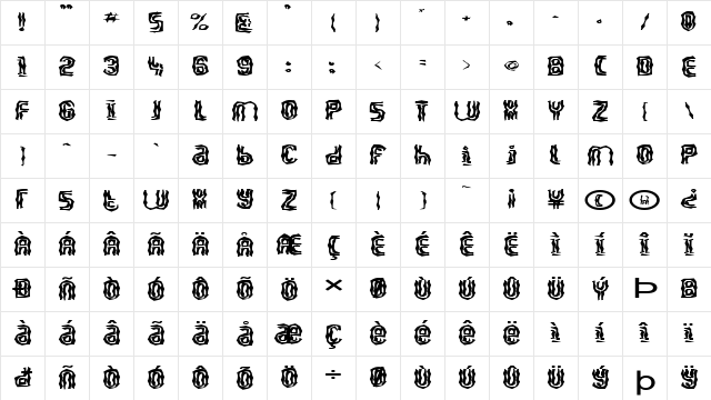 FZ WACKY 41 EX Normal Character Map
