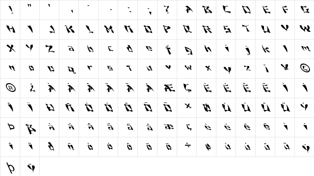 FZ WARPED 11 LEFTY Normal Character Map