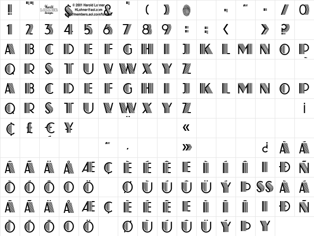 Atlas Regular Character Map
