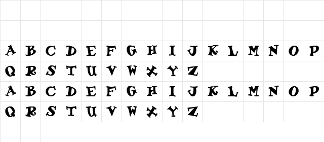 Gadzoox Bold Character Map