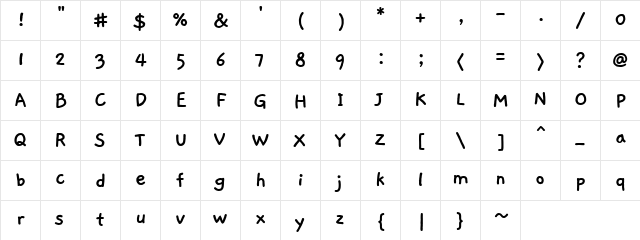 Gaegu Bold Character Map