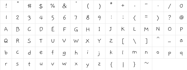 Gaegu Light Character Map
