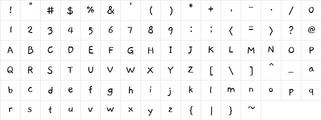 Gaegu Regular Character Map