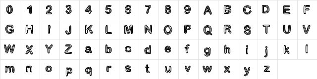 GaelleNumber3 Medium Character Map