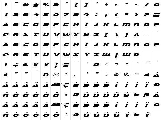 Galant Laser Italic Italic Character Map Galant Laser Italic Italic Character Map