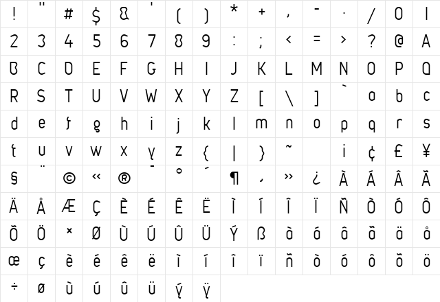 Metsys Regular Character Map Metsys Regular Character Map