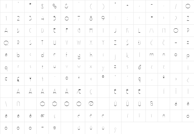 Gatsby Light Regular Character Map Gatsby Light Regular Character Map
