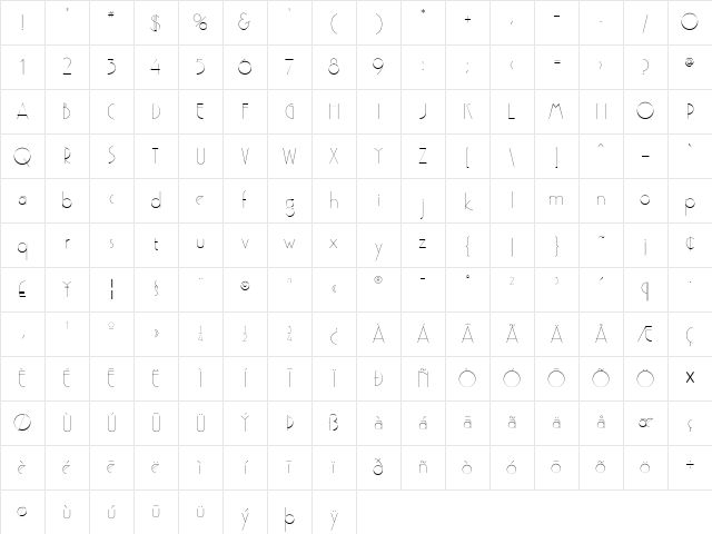 GatsbyFLF Regular Character Map GatsbyFLF Regular Character Map