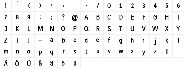 gausshauss bold Character Map gausshauss bold Character Map