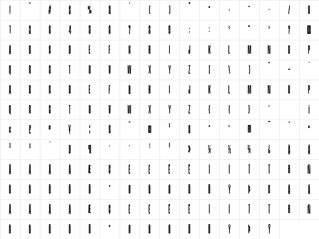 Meuga Rounded Regular Character Map