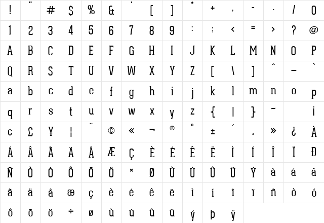 Geared Slab Thin Character Map