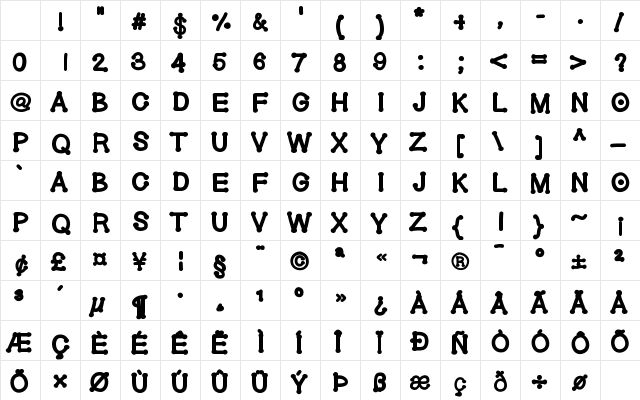 GelDotica Heavy Character Map GelDotica Heavy Character Map